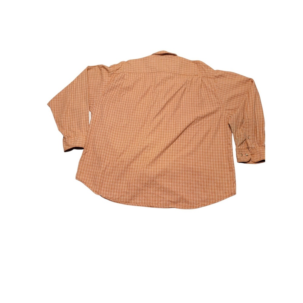 Wrangler Quality Orange Plaid Long Sleeve Button Down Shirt 2XL Wrinkle Resist - Picture 4 of 10